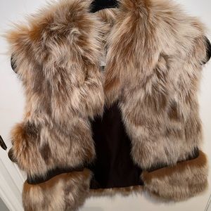 Mitchies real fox fur vest